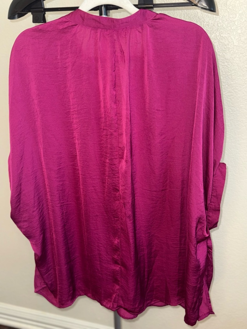 Impressions Magenta Roll-Tab Satin Tunic - Picture 5 of 6